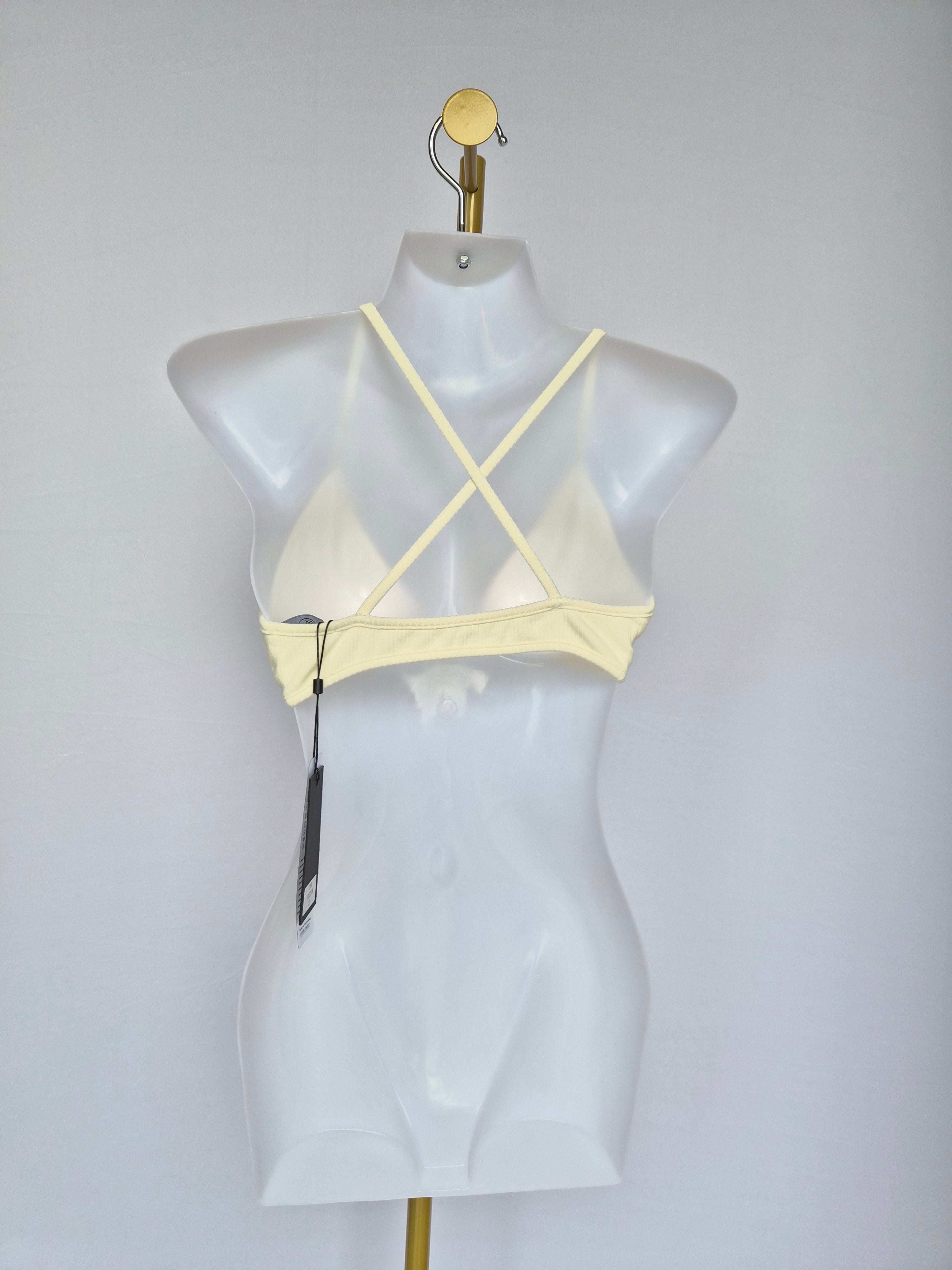 Doublewoot Ribbed Triangle Bralette – Cream (Size S) | Brand New