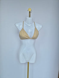 Doublewoot Ribbed Triangle Bralette – Nude Beige (Size S)