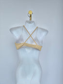 Doublewoot Ribbed Triangle Bralette – Nude Beige (Size S)
