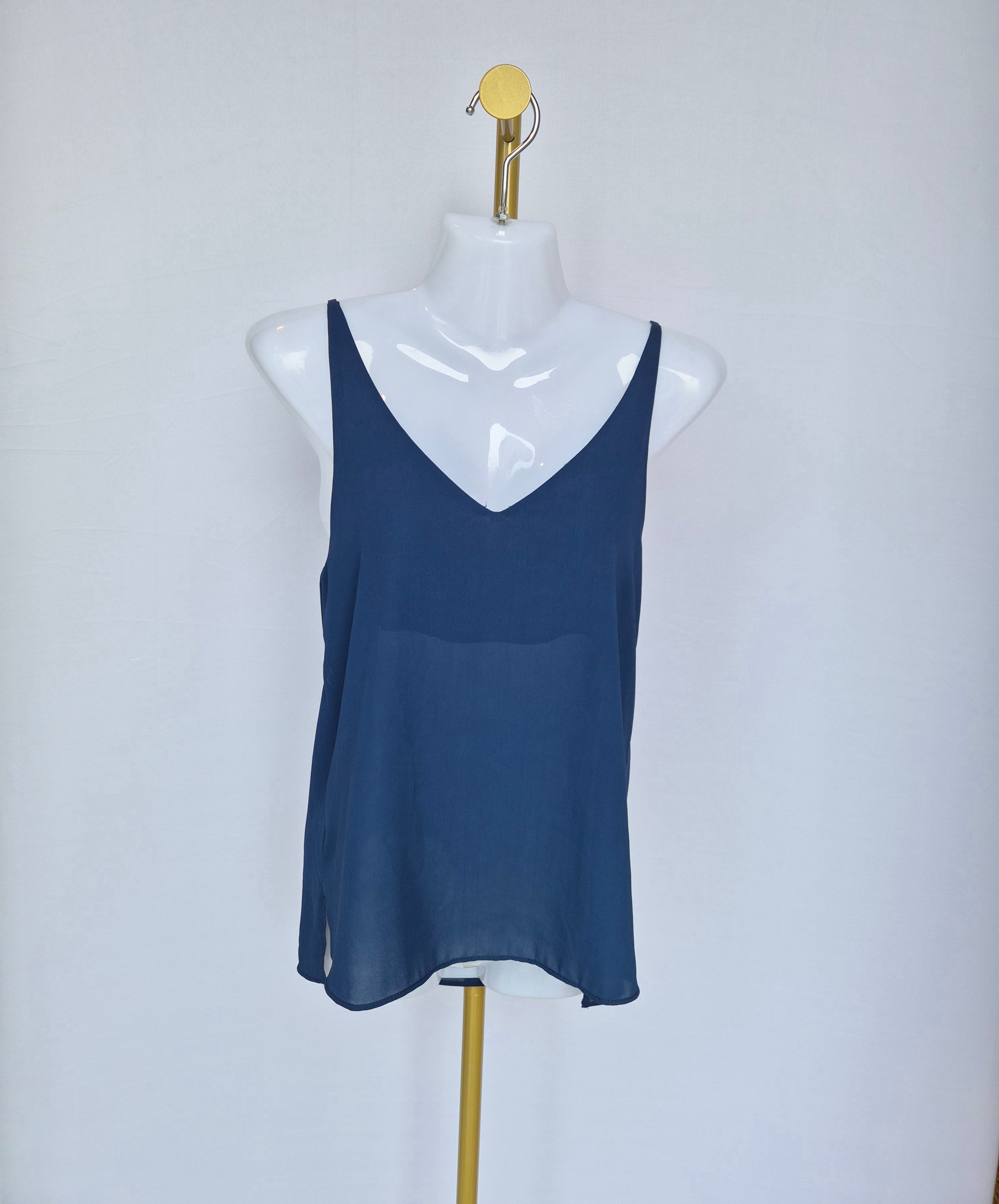 Topshop Navy Chiffon Cami Top – UK 6 (XS)