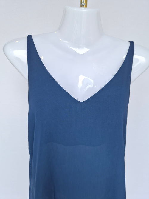 Topshop Navy Chiffon Cami Top – UK 6 (XS)