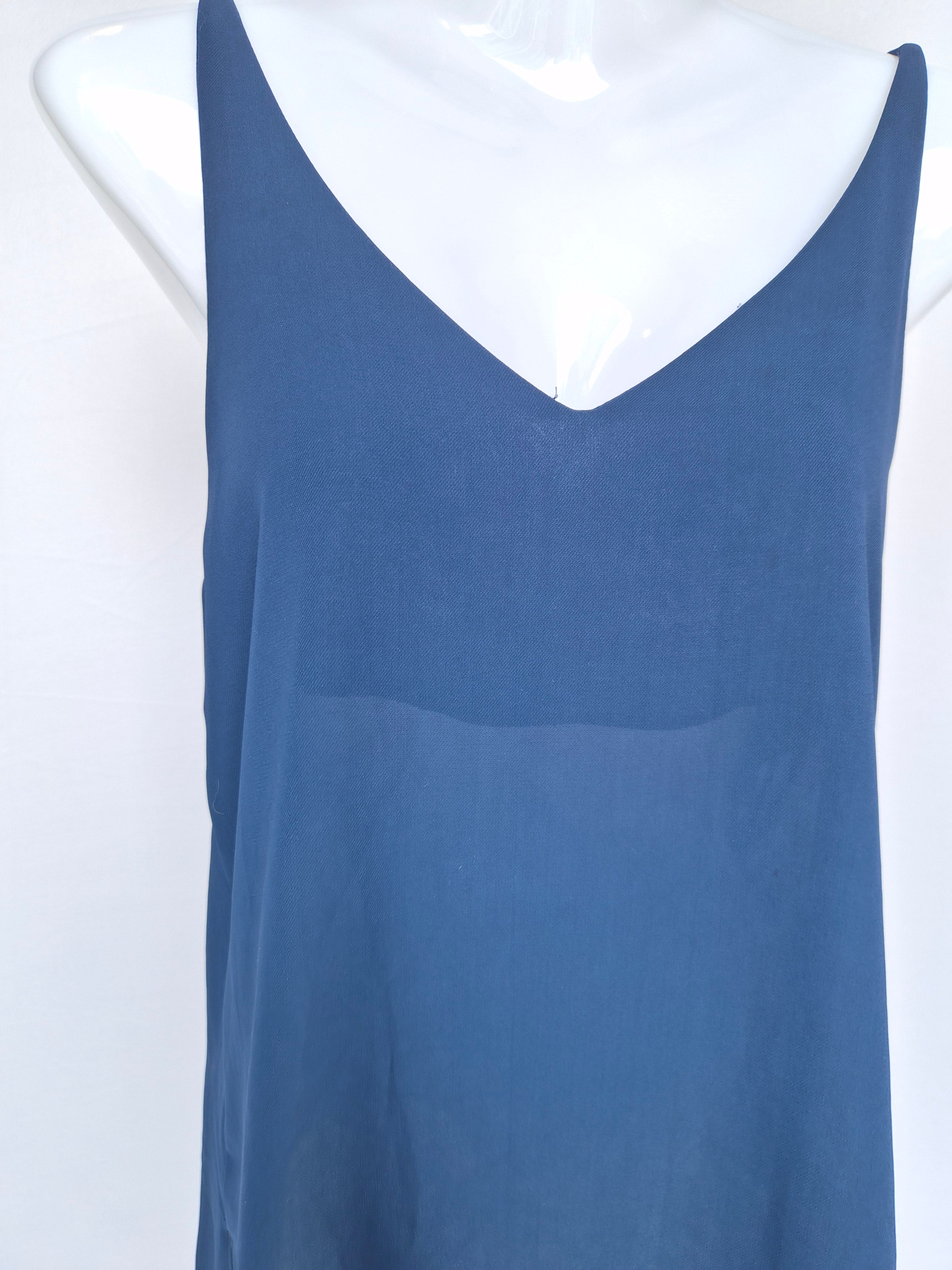 Topshop Navy Chiffon Cami Top – UK 6 (XS)