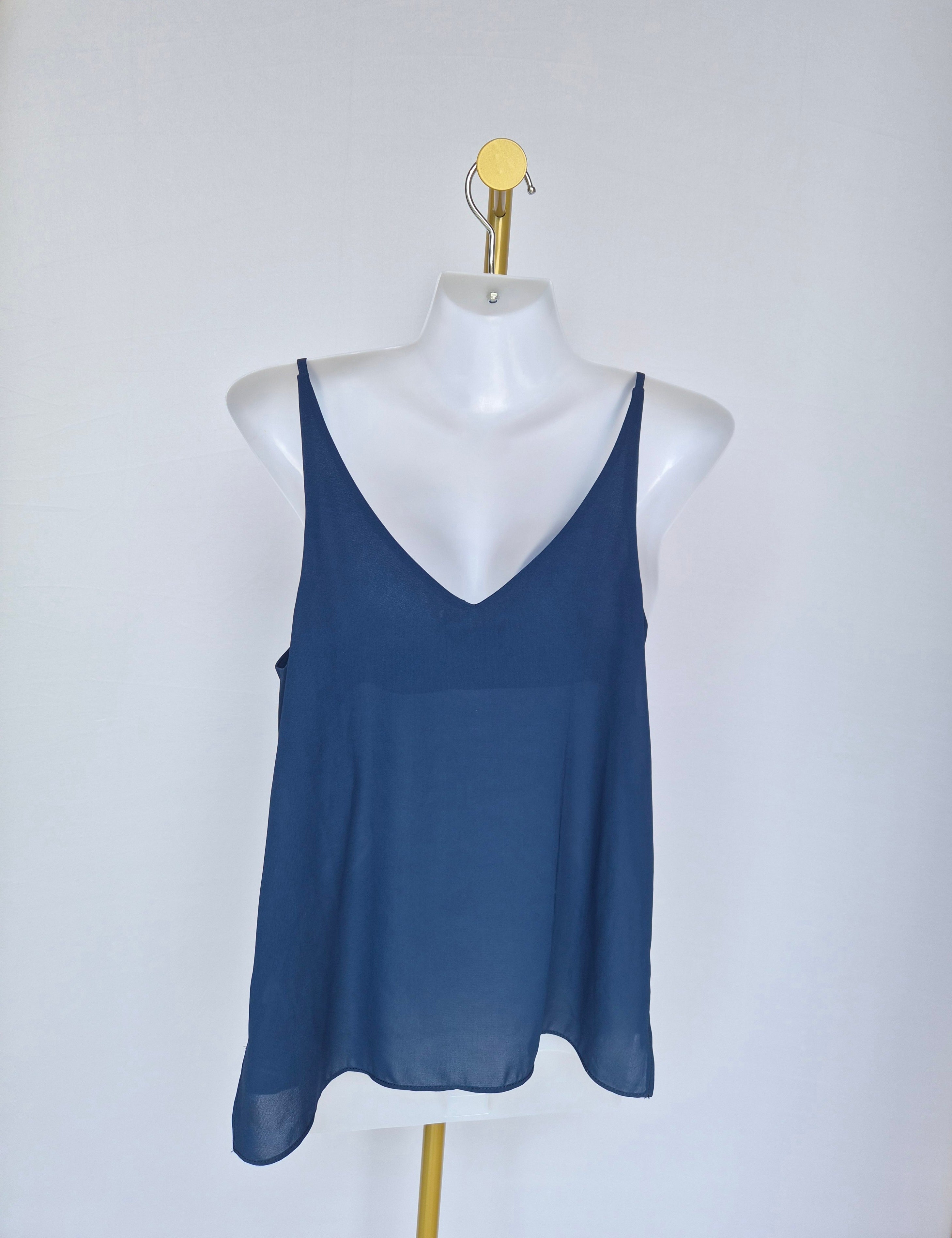 Topshop Navy Chiffon Cami Top – UK 6 (XS)