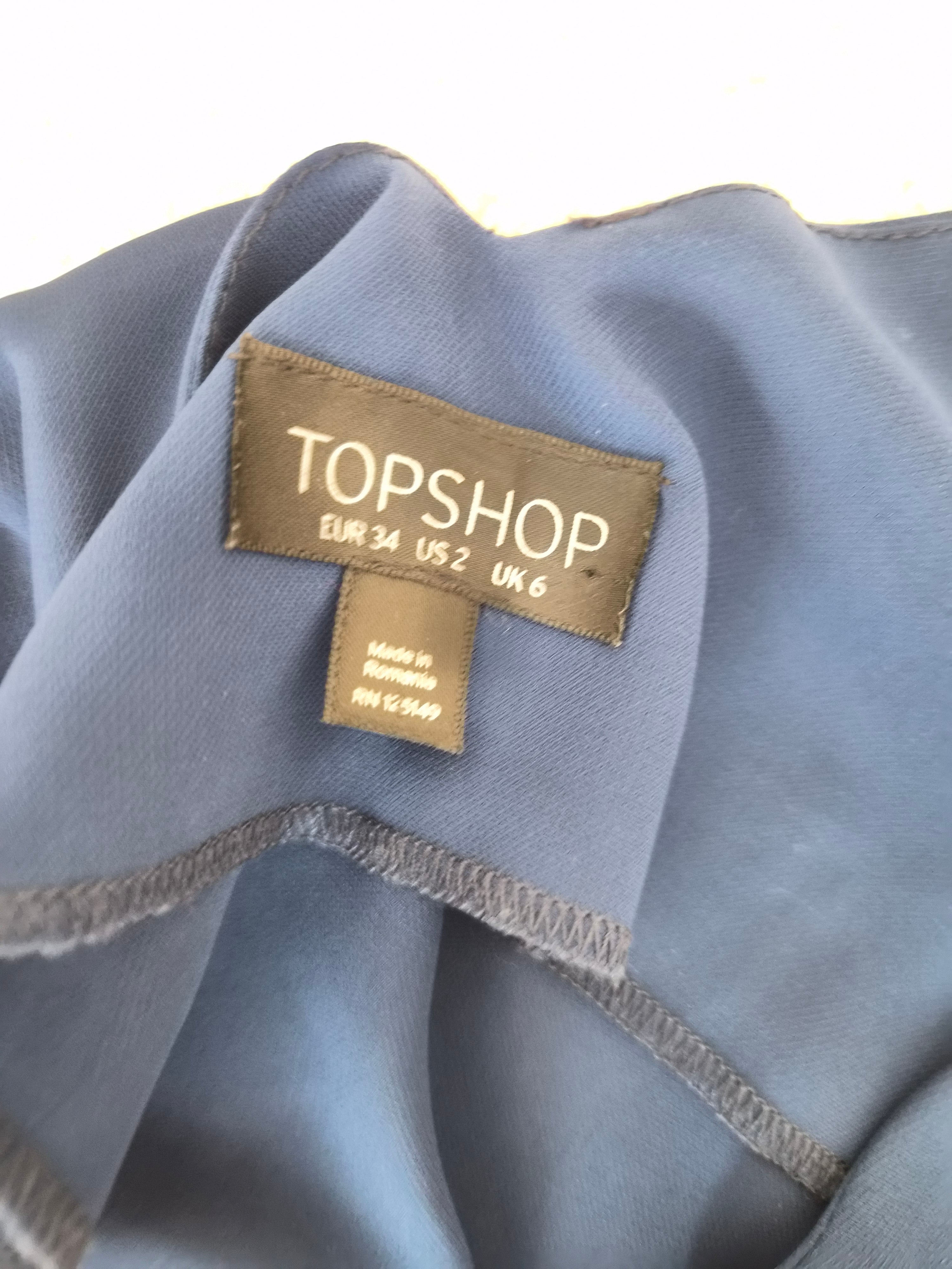 Topshop Navy Chiffon Cami Top – UK 6 (XS)
