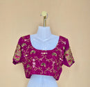 Fuchsia Embellished Indian Blouse / Choli Top – Size M