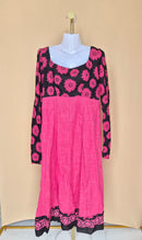 Pink Floral Long Sleeve Midi Dress Size XL