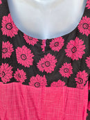 Pink Floral Long Sleeve Midi Dress Size XL