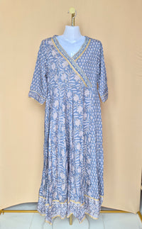 Blue Floral Boho Maxi Dress Size XL