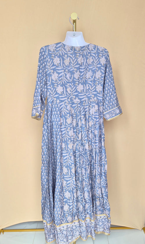Blue Floral Boho Maxi Dress Size XL
