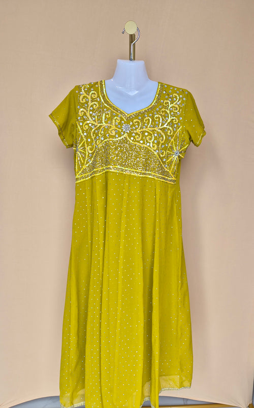 Embellished Lime Green Occasion Dress Size XL