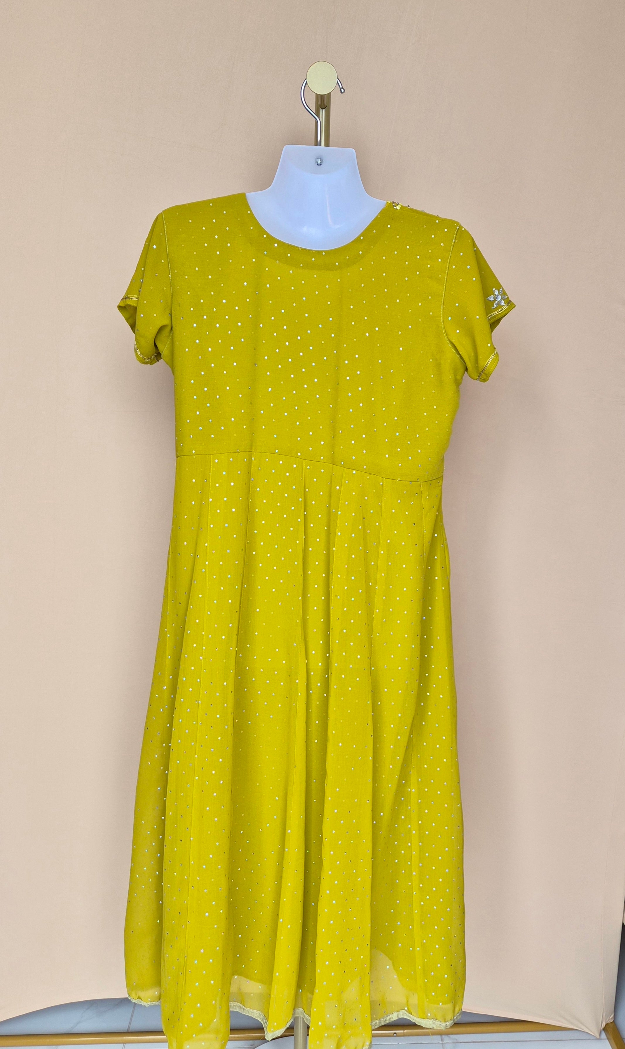 Embellished Lime Green Occasion Dress Size XL