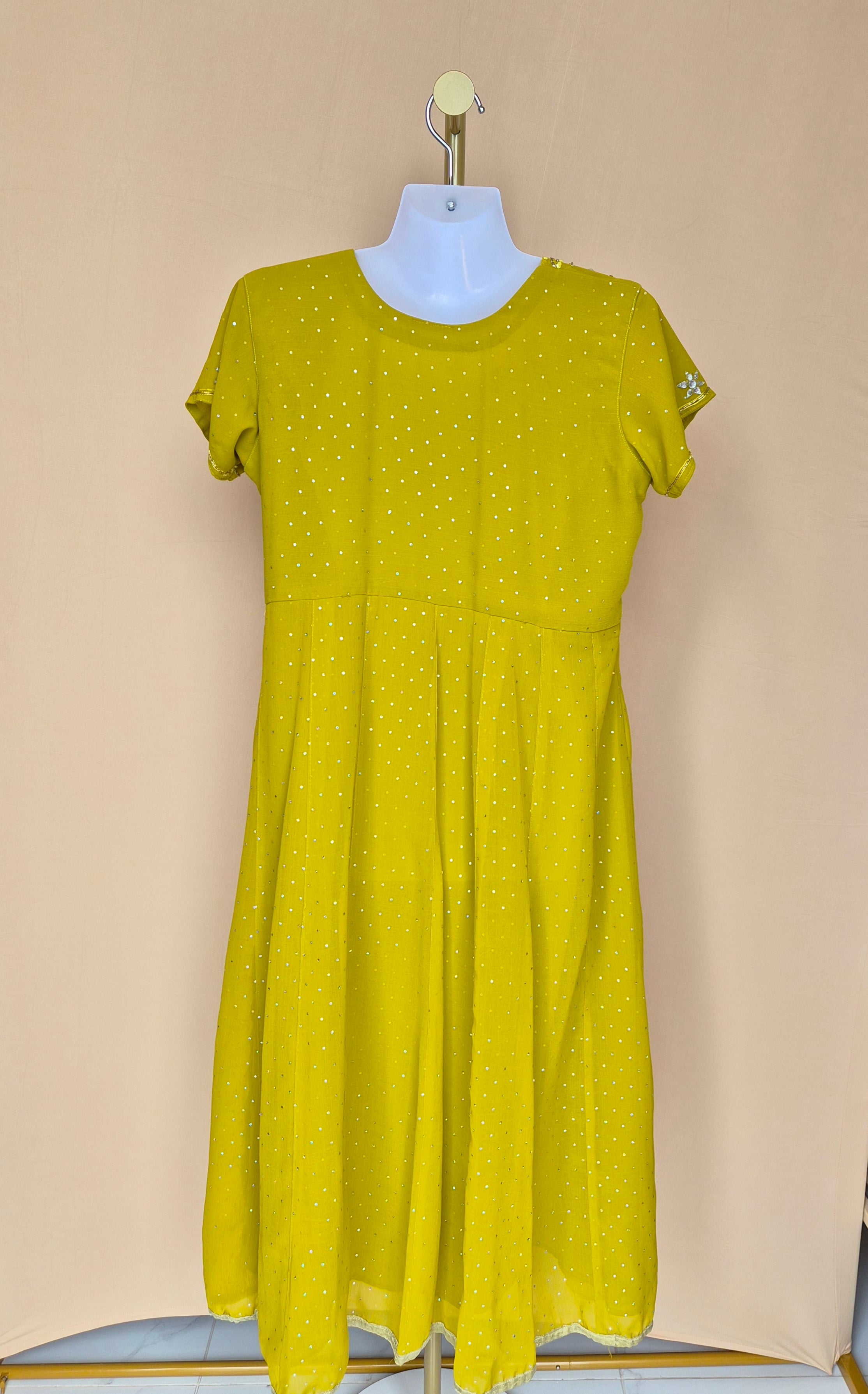 Embellished Lime Green Occasion Dress Size XL