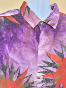 Purple Abstract Print Button-Up Shirt Free Size