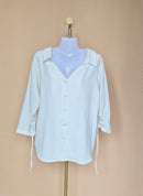 White Criss-Cross Neck Blouse Free Size