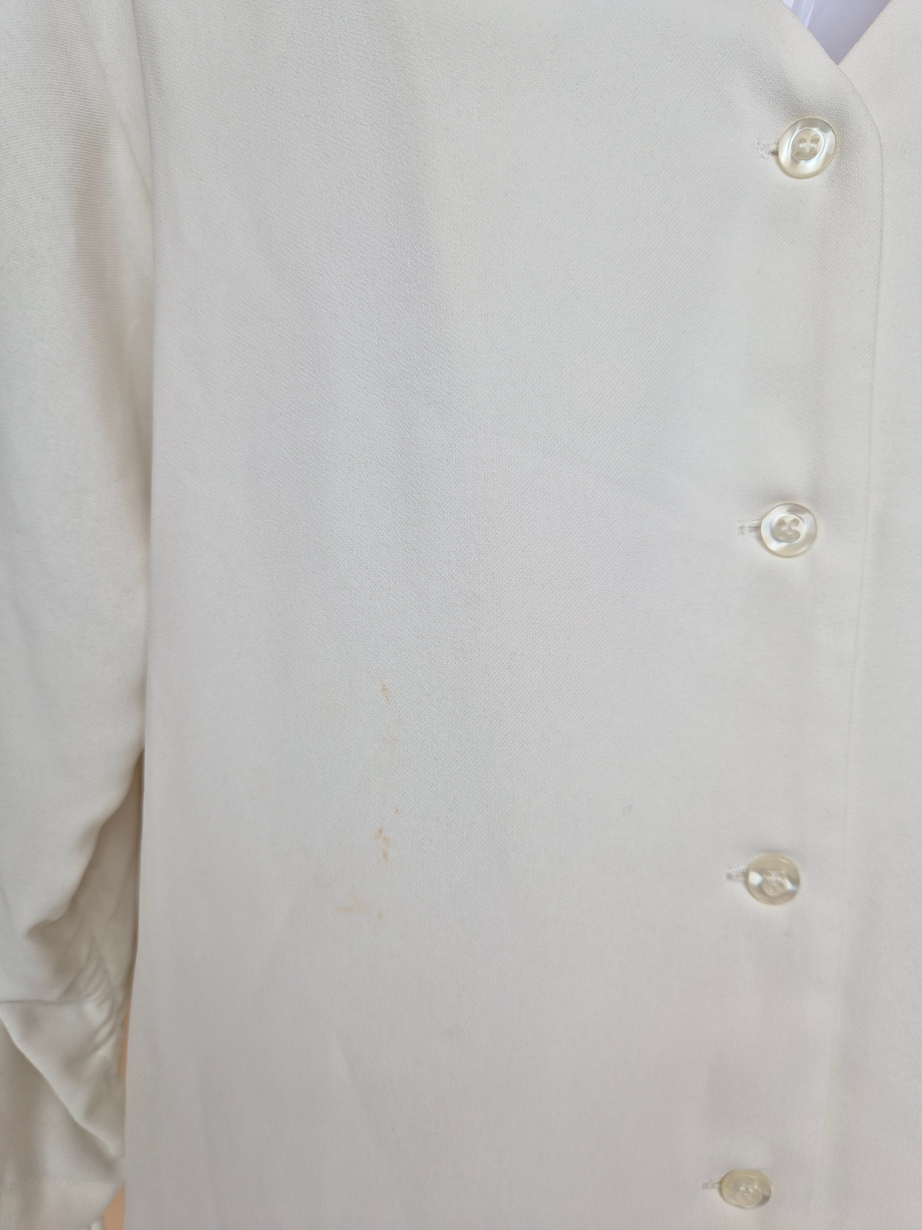 White Criss-Cross Neck Blouse Free Size