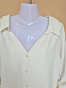 White Criss-Cross Neck Blouse Free Size