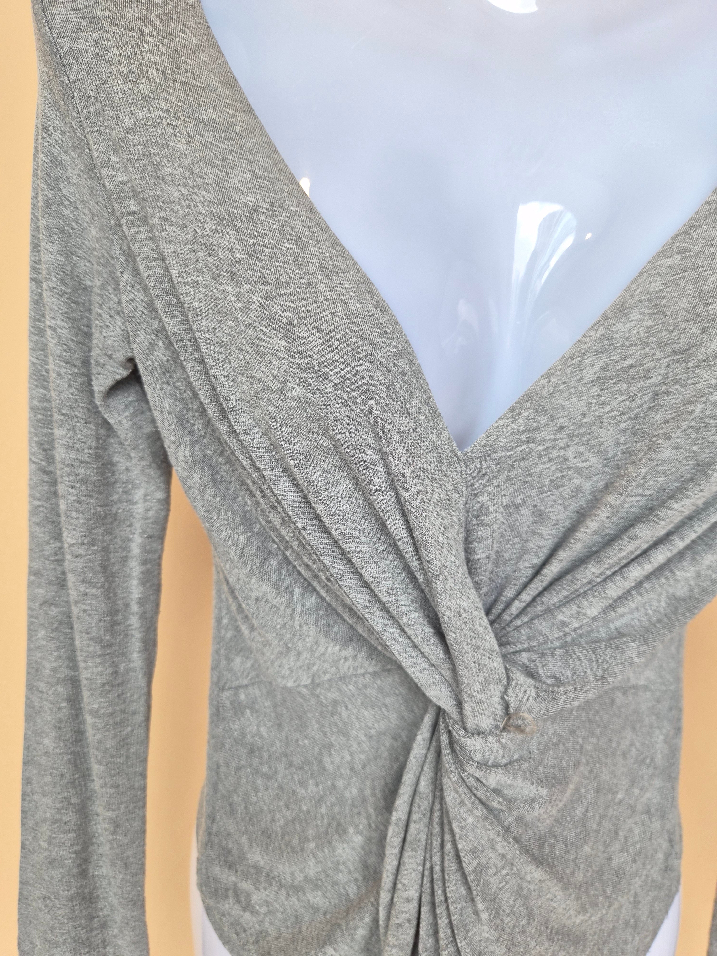 Grey Twist Front Long Sleeve Top Estimate Size S