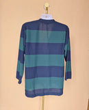 Blue & Teal Striped Lightweight Cardigan Free Size