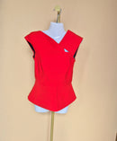 Roland Mouret Red Asymmetric Peplum Top- XS