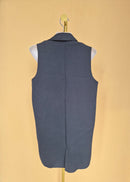 Topshop Charcoal Grey Longline Sleeveless Blazer Vest – Size UK 4