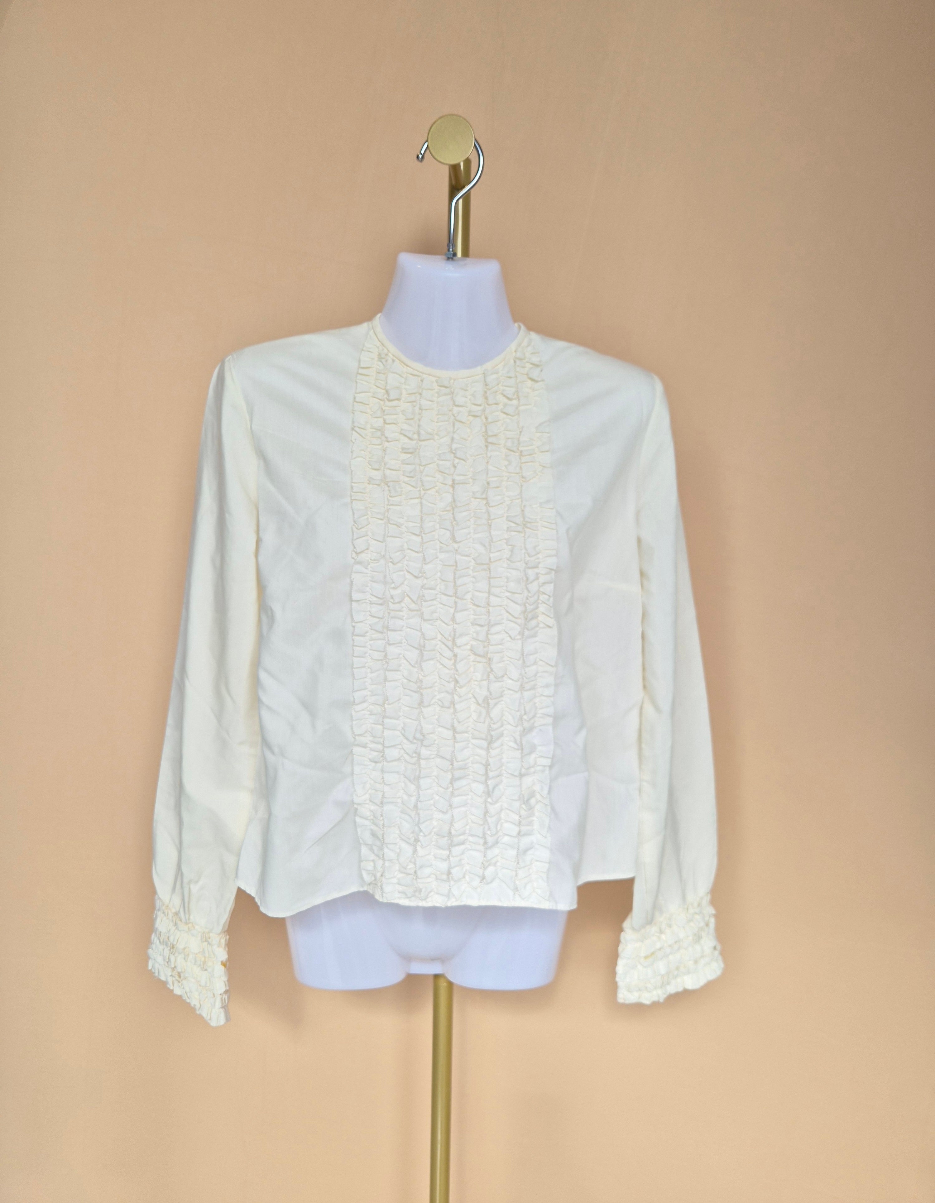 Kragh’s Bellis Cream Ruffle Blouse – Size 38
