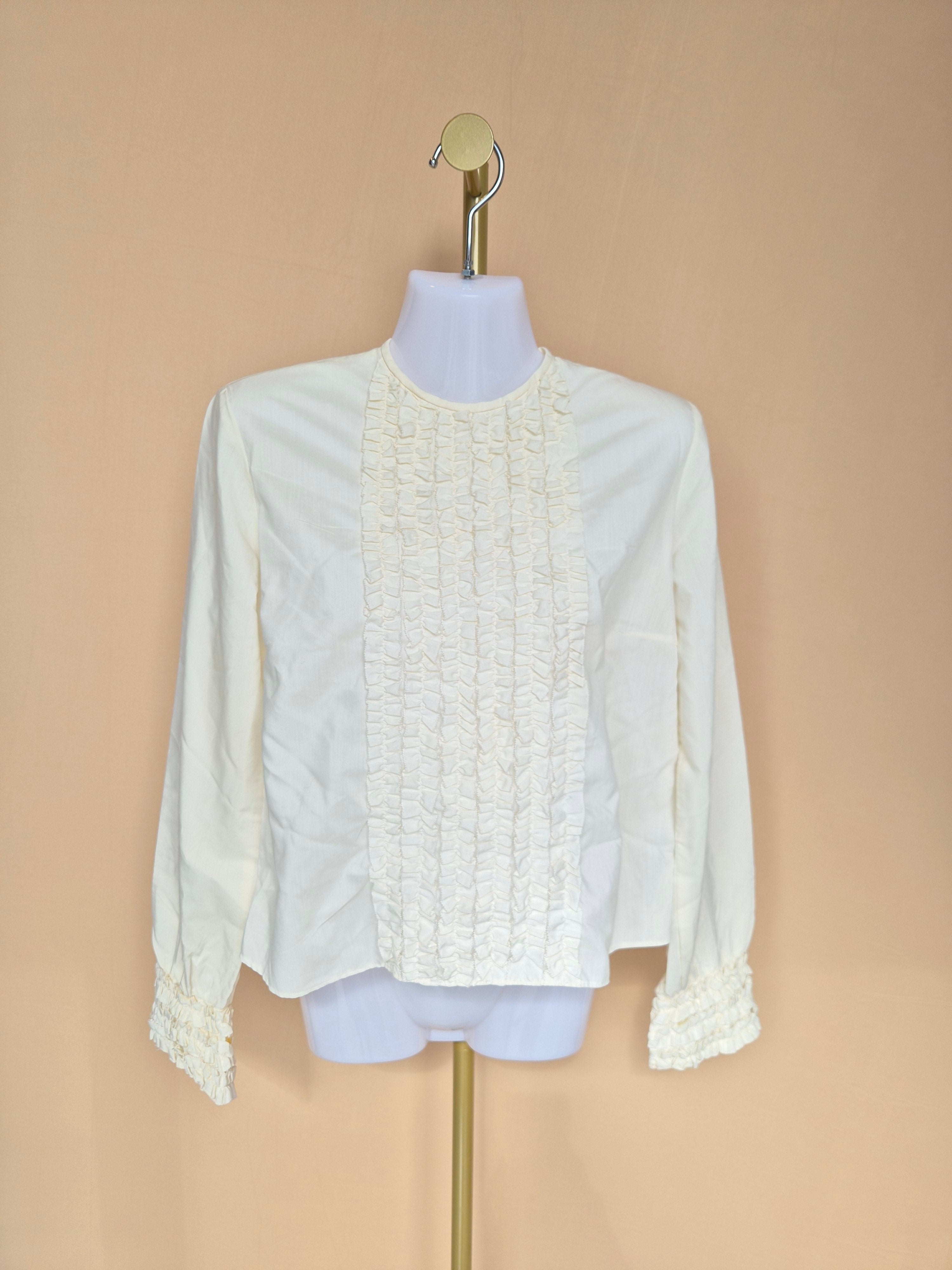 Kragh’s Bellis Cream Ruffle Blouse – Size 38