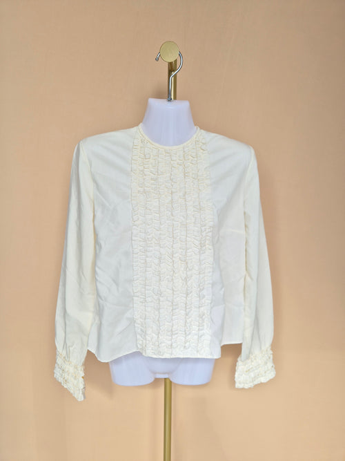 Kragh’s Bellis Cream Ruffle Blouse – Size 38