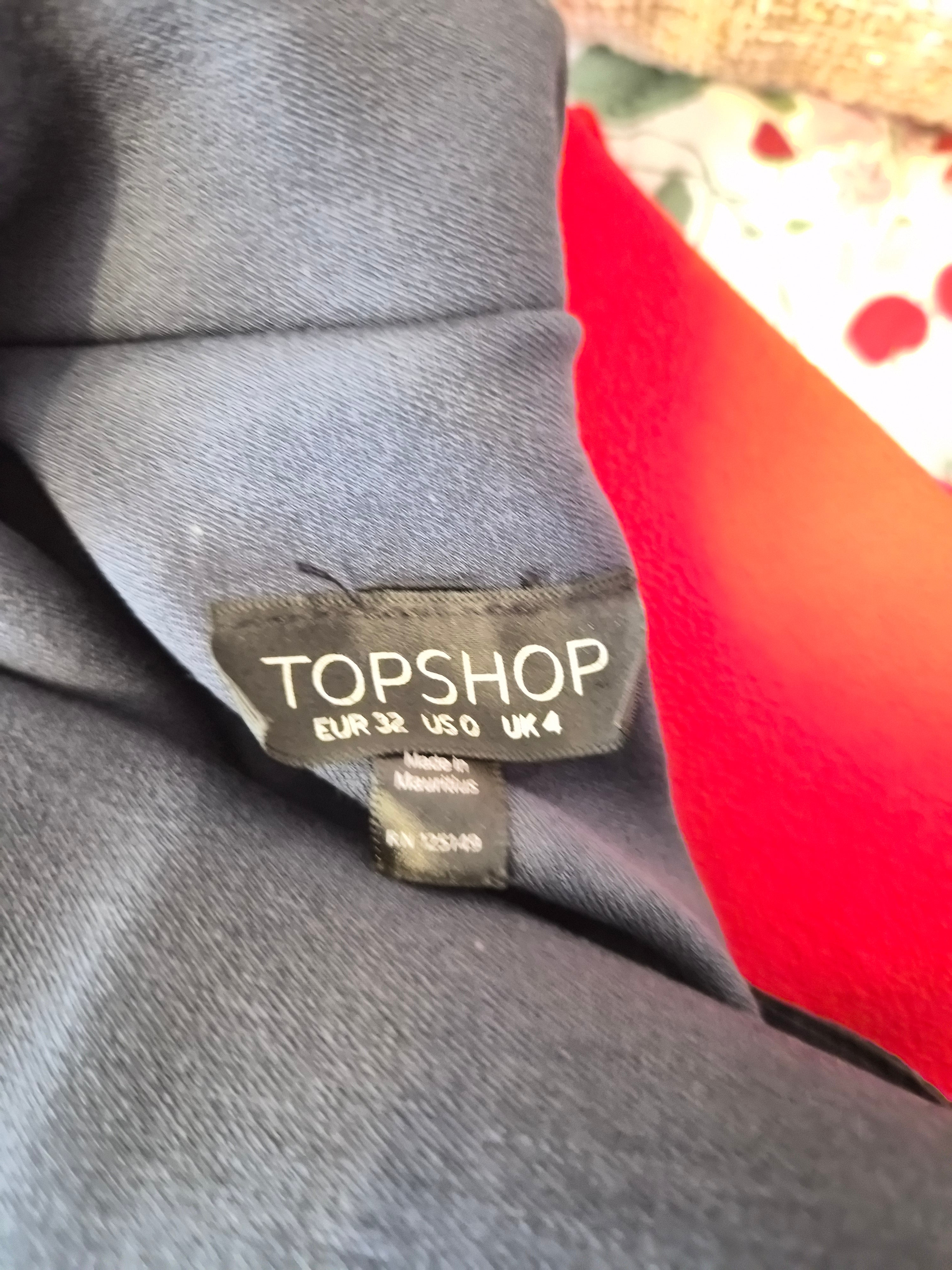 Topshop Charcoal Grey Longline Sleeveless Blazer Vest – Size UK 4