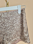 Topshop Rose Gold Sequin High-Waisted Shorts – Size S