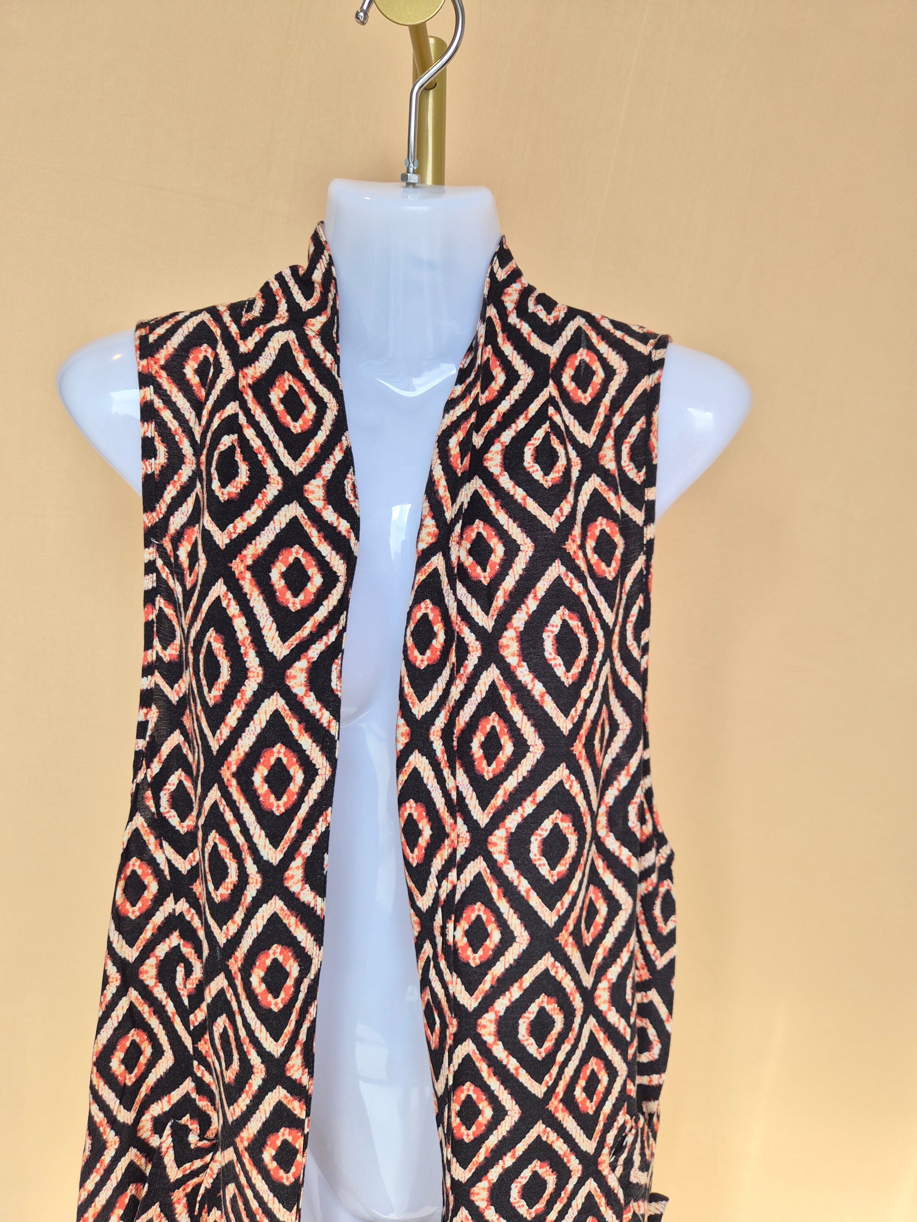 Among the Stars Geometric Print Longline Vest – Size XS