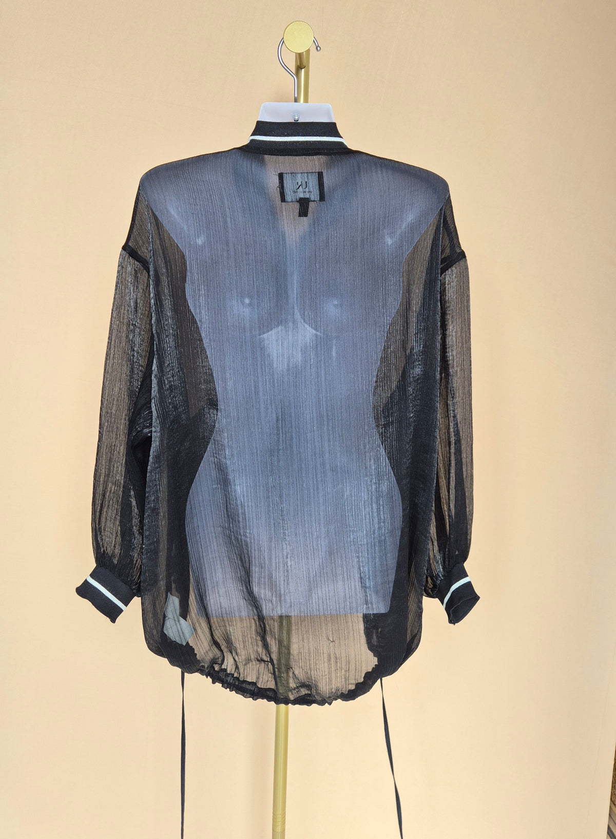 Urban Revivo Black Sheer Bomber Jacket – Size S