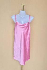 Zara Pink Satin Cowl Neck Mini Slip Dress – Size XS Brand New
