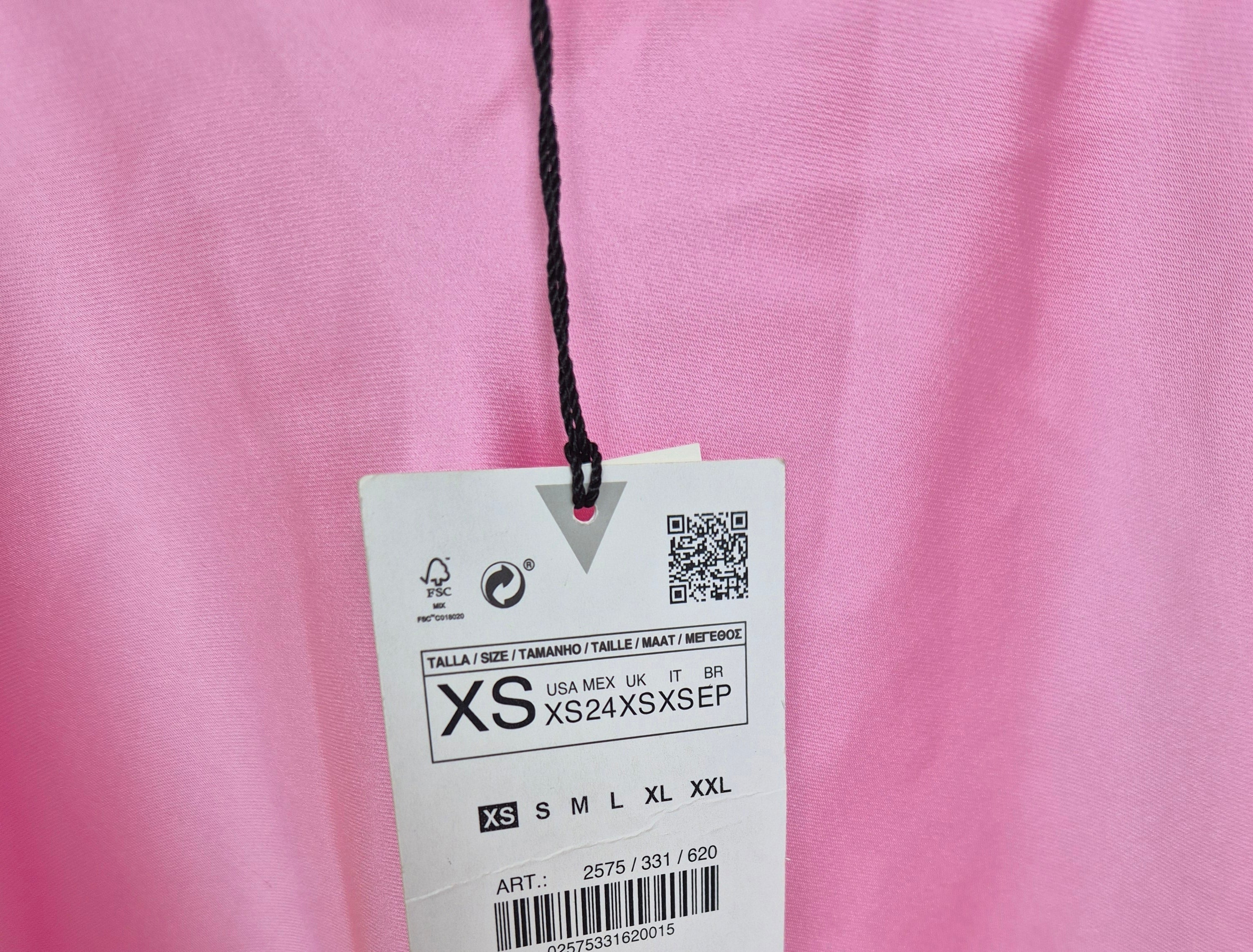 Zara Pink Satin Cowl Neck Mini Slip Dress – Size XS Brand New