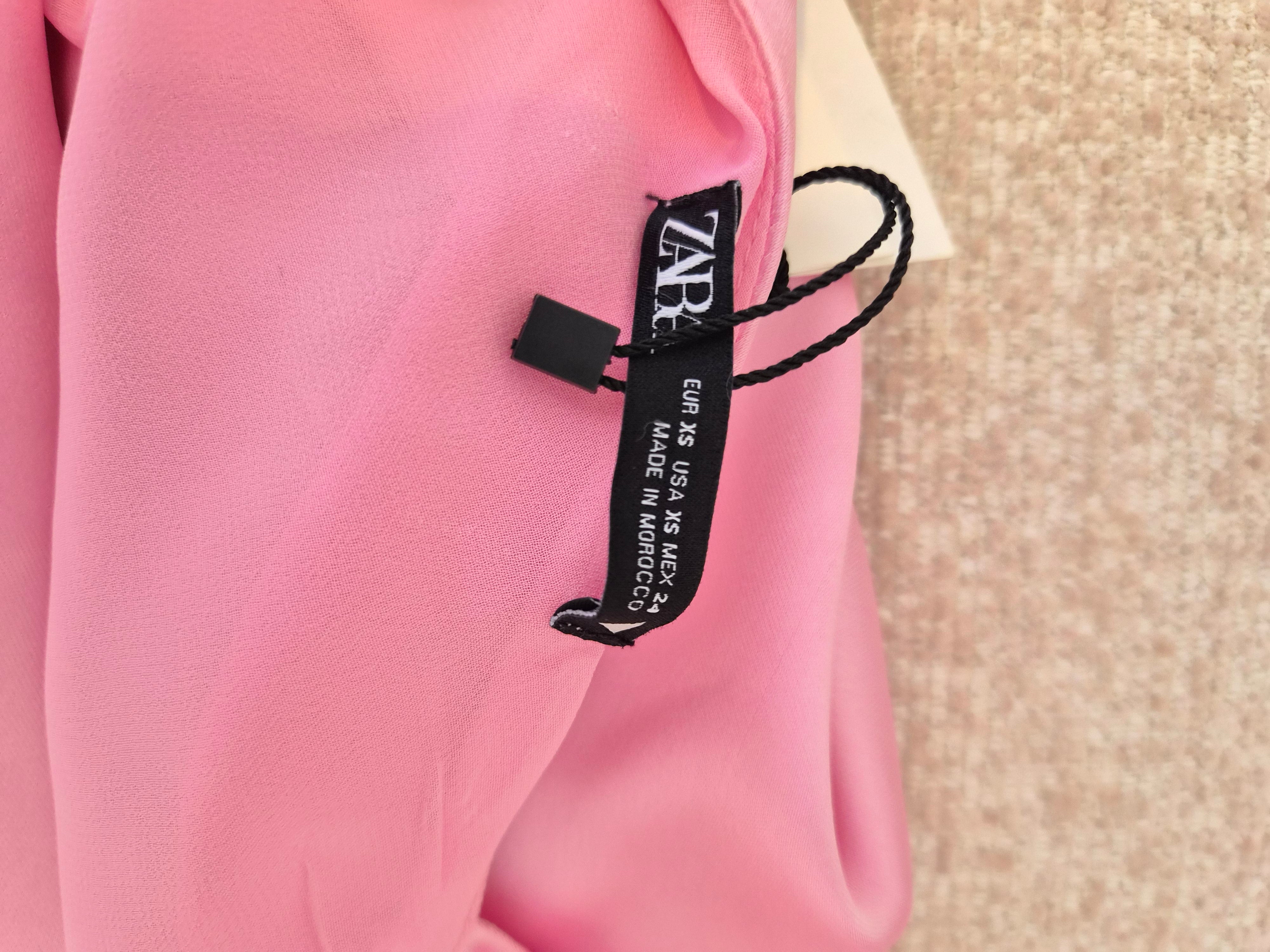 Zara Pink Satin Cowl Neck Mini Slip Dress – Size XS Brand New