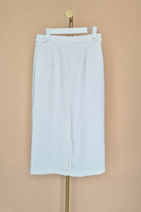 White High-Waisted Midi Pencil Skirt – Size S