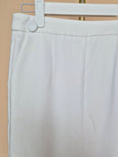 White High-Waisted Midi Pencil Skirt – Size S