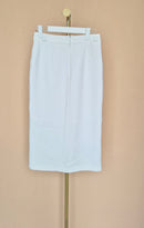 White High-Waisted Midi Pencil Skirt – Size S