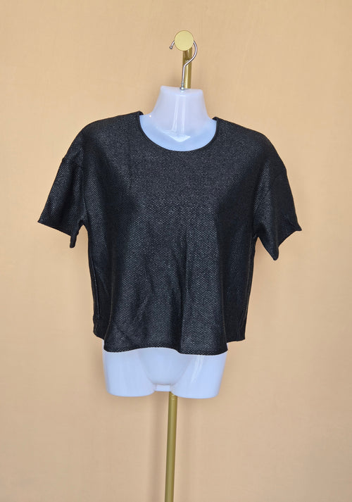 Calvin Klein Black Textured Crop Top – Size M
