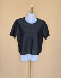 Calvin Klein Black Textured Crop Top – Size M