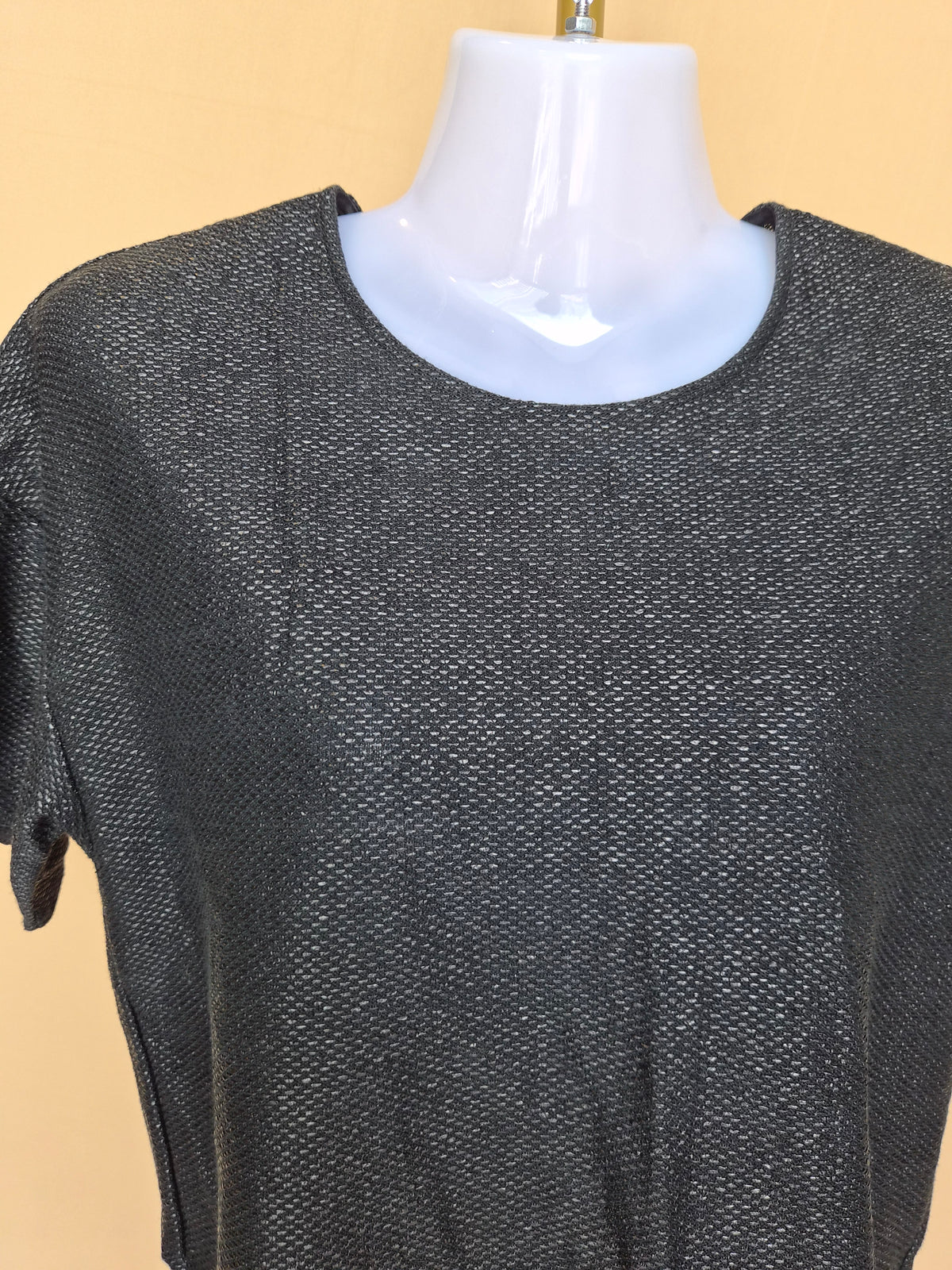 Calvin Klein Black Textured Crop Top – Size M