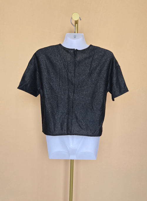 Calvin Klein Black Textured Crop Top – Size M