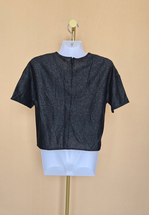 Calvin Klein Black Textured Crop Top – Size M