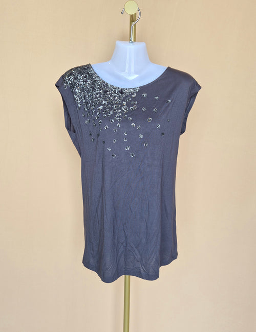 Club Monaco Gray Sequin Embellished Top – Size S/P