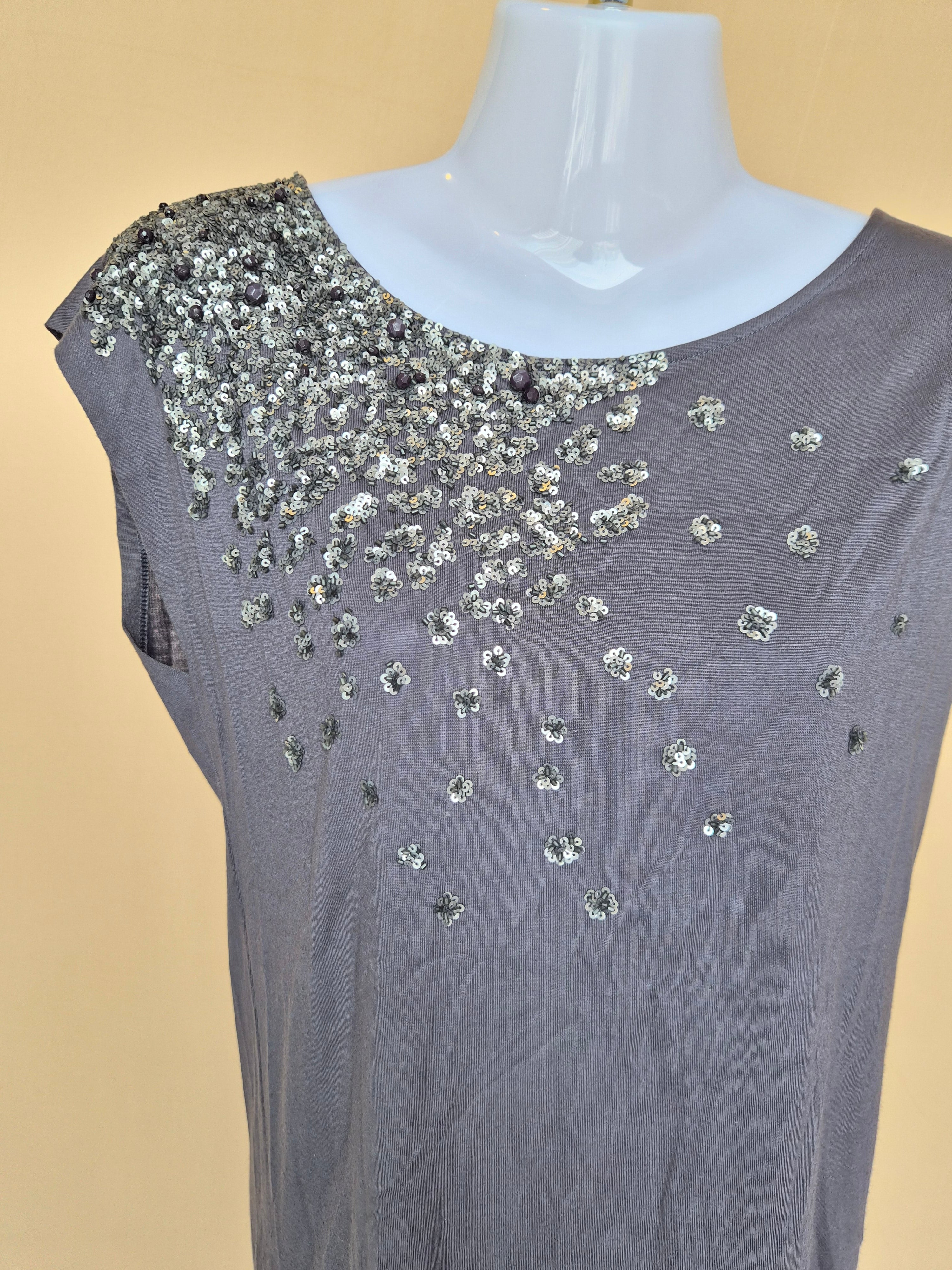 Club Monaco Gray Sequin Embellished Top – Size S/P