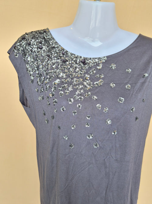 Club Monaco Gray Sequin Embellished Top – Size S/P