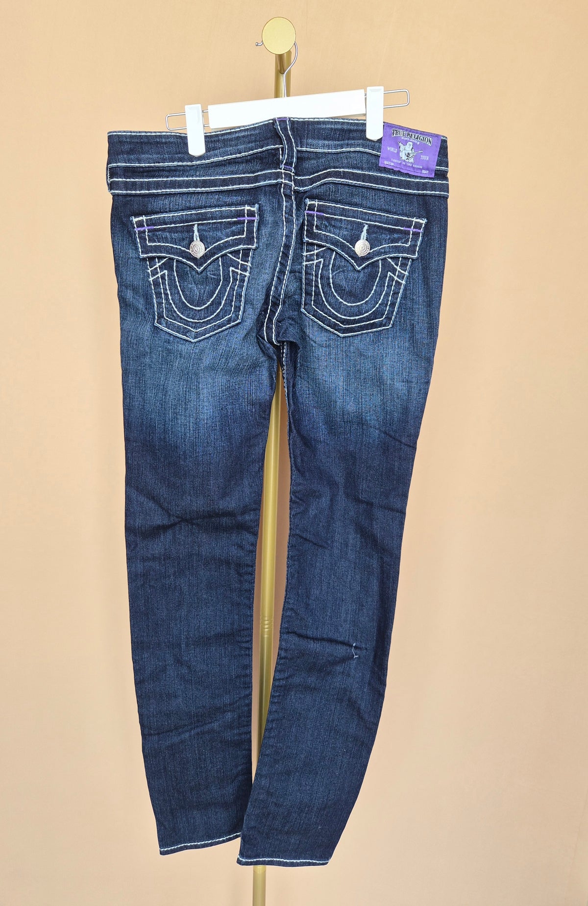 True Religion Dark Wash Super T Skinny Jeans – Size 30