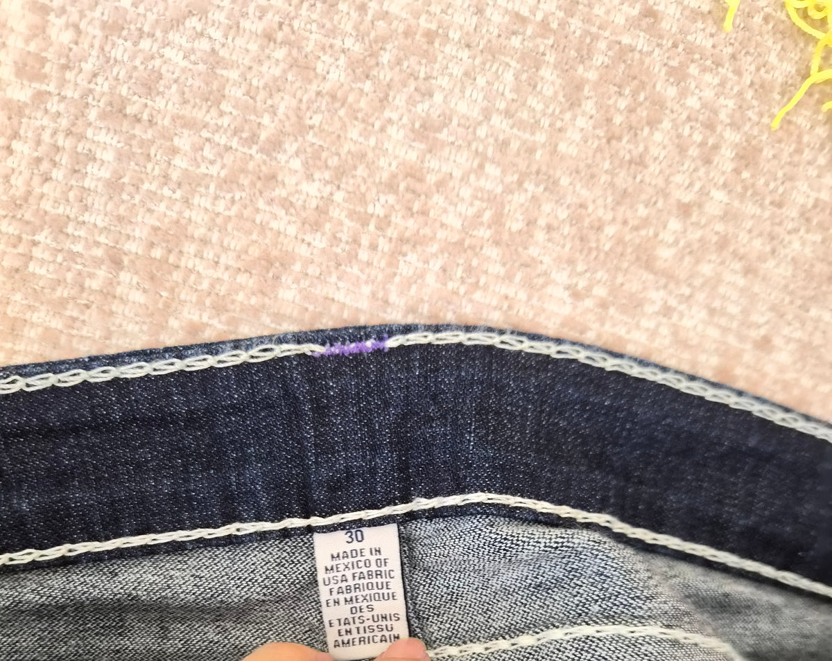True Religion Dark Wash Super T Skinny Jeans – Size 30