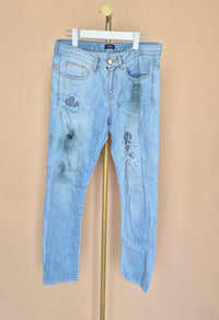 Pinko Light Wash Distressed Boyfriend Jeans Size S