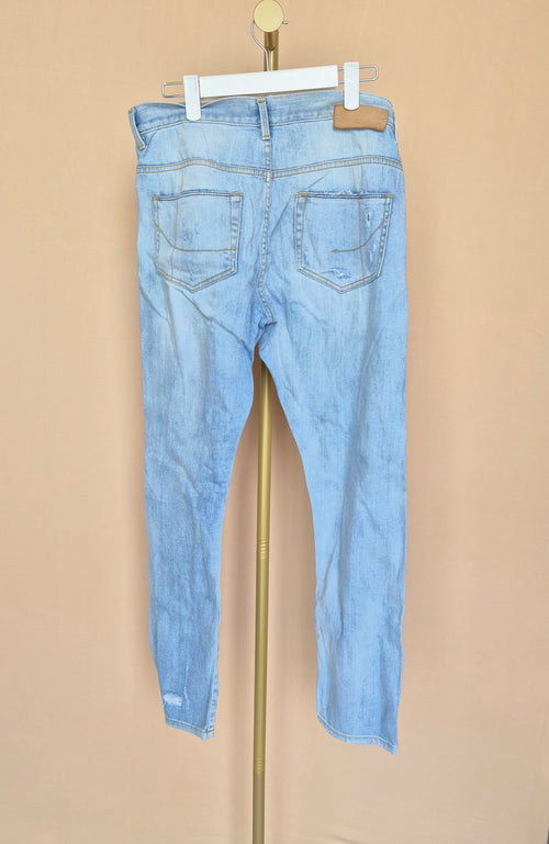 Pinko Light Wash Distressed Boyfriend Jeans Size S
