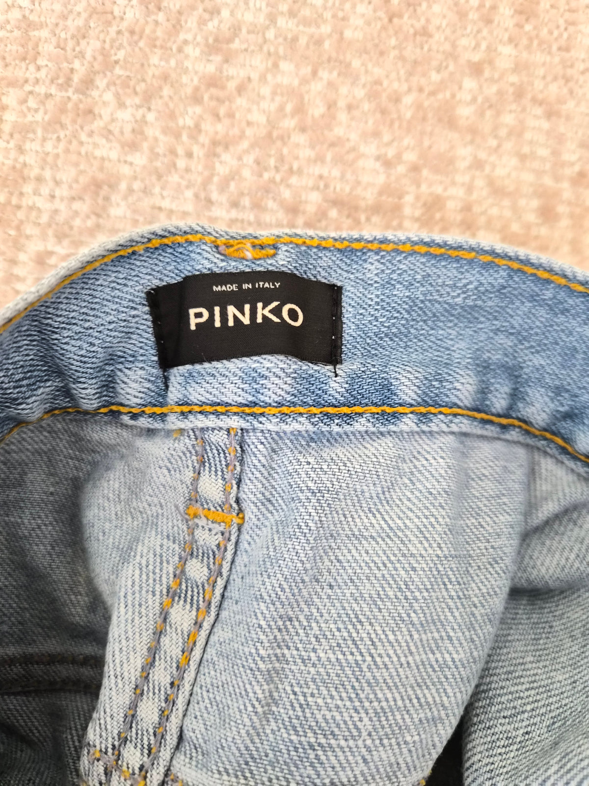 Pinko Light Wash Distressed Boyfriend Jeans Size S